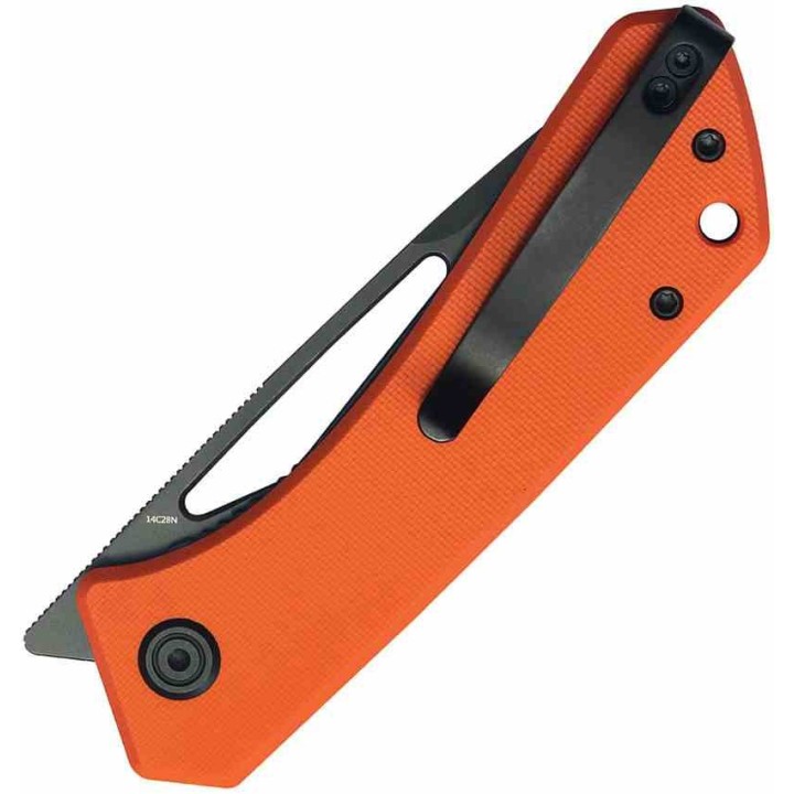 Couteau Pliant Kubey Thalia Orange Lame Acier 14C28N Manche G-10 IKBS Liner Lock Clip KUB331O - Livraison Gratuite
