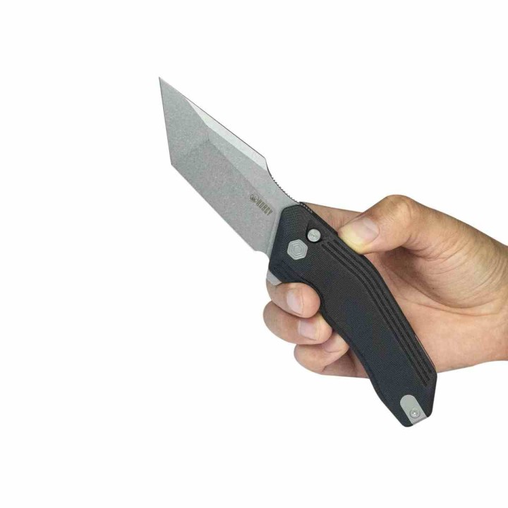 Couteau Kubey Yokai Black Lame Tanto Acier 14C28N Manche G10 IKBS Button Lock Clip KUB392A - Livraison Gratuite