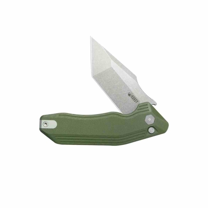 Couteau Kubey Yokai Green Lame Tanto Acier 14C28N Manche G10 IKBS Button Lock Clip KUB392B - Livraison Gratuite