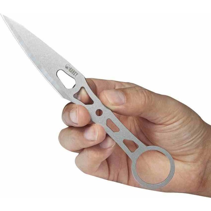 Couteau Kubey Kunai Lame Arrow Acier 14C28N Manche Acier Etui Kydex KUB401 - Livraison Gratuite