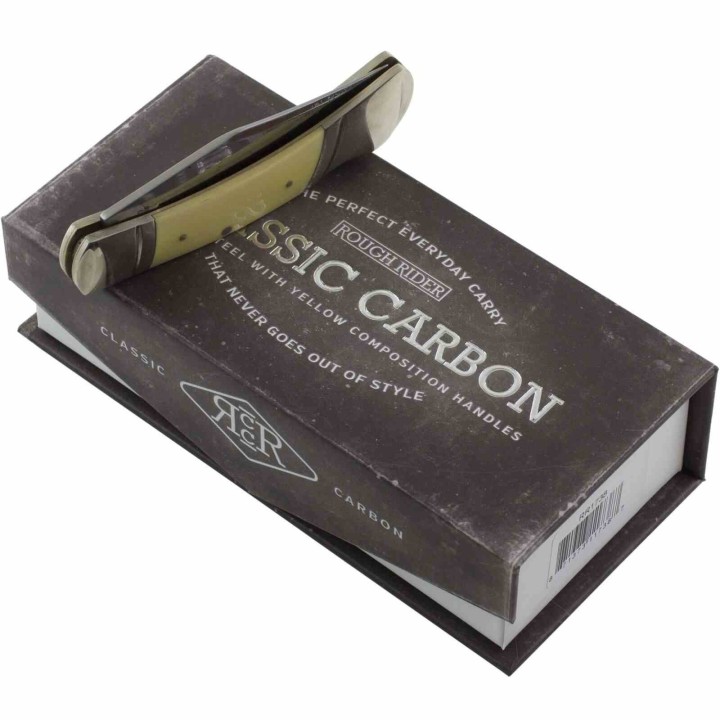 Couteau Rough Rider Classic Lame Clip Point Acier Carbone T10 Manche Polymère Lockback RR1738 - Livraison Gratuite