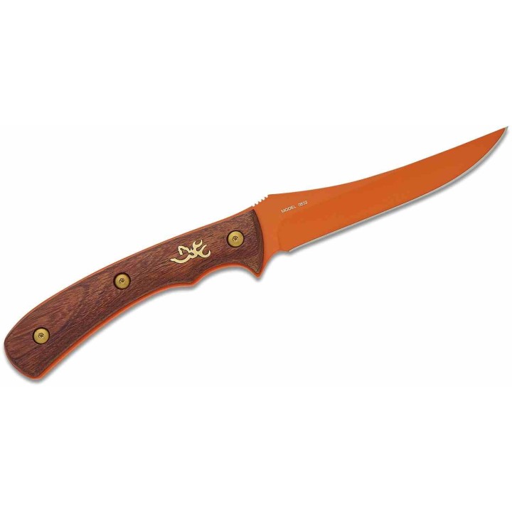 Couteau Browning Union Bluff Lame Trailing Point Acier D2 Manche Cocobolo Etui Cuir SHOT Show 2024 BR0532B -  Livraison Gratuite