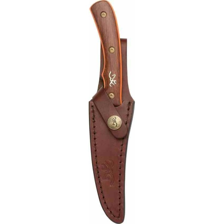 Couteau Browning Union Bluff Lame Trailing Point Acier D2 Manche Cocobolo Etui Cuir SHOT Show 2024 BR0532B -  Livraison Gratuite