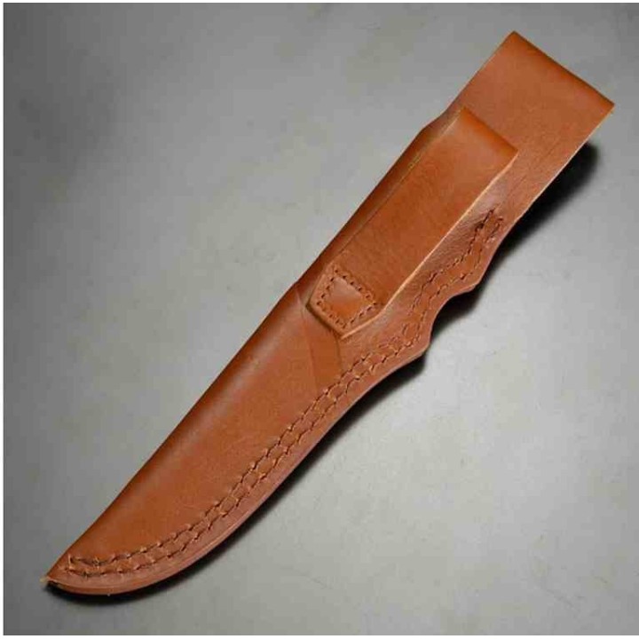Couteau Browning Hunter Series Lame Trailing Point Acier 440C Manche Bois Étui Cuir BR0394B -  Livraison Gratuite