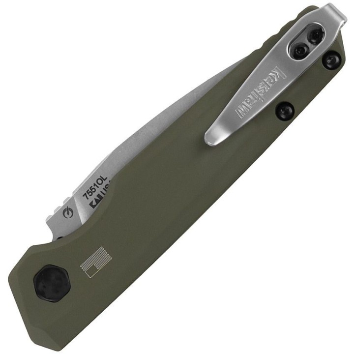 Couteau Automatique Kershaw Launch 18 Green Lame Acier CPM 154 Manche Alu Bouton Lock Clip USA KS7551OL - Livraison Gratuite