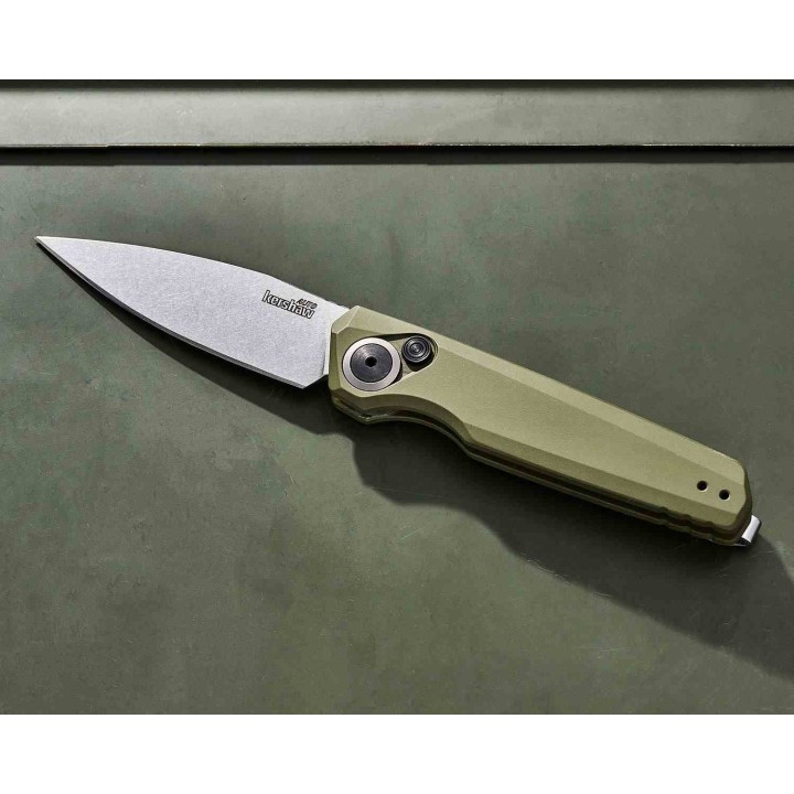 Couteau Automatique Kershaw Launch 18 Green Lame Acier CPM 154 Manche Alu Bouton Lock Clip USA KS7551OL - Livraison Gratuite