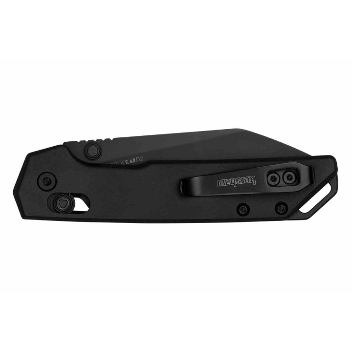 Couteau Kershaw Mini Iridium Lame Reverse Tanto Acier D2 Manche Alu Noir DuraLock Clip KS2051RBLK - Livraison Gratuite