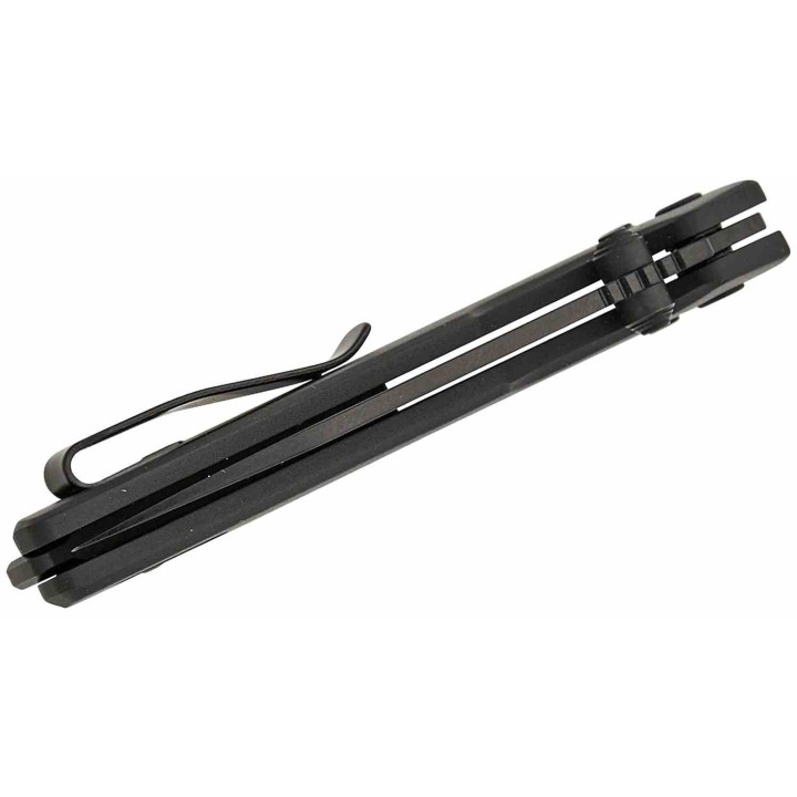 Couteau Kershaw Mini Iridium Lame Reverse Tanto Acier D2 Manche Alu Noir DuraLock Clip KS2051RBLK - Livraison Gratuite