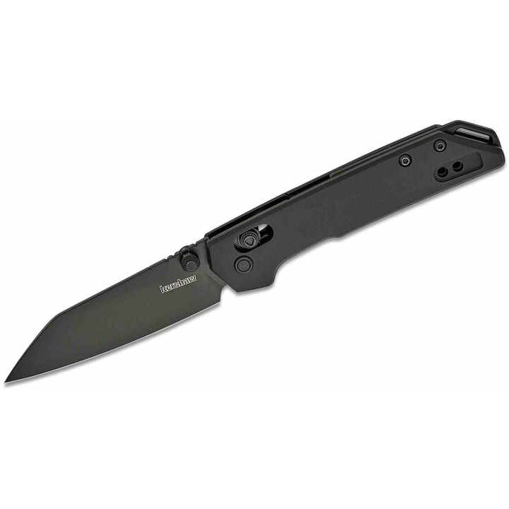 Couteau Kershaw Mini Iridium Lame Reverse Tanto Acier D2 Manche Alu Noir DuraLock Clip KS2051RBLK - Livraison Gratuite
