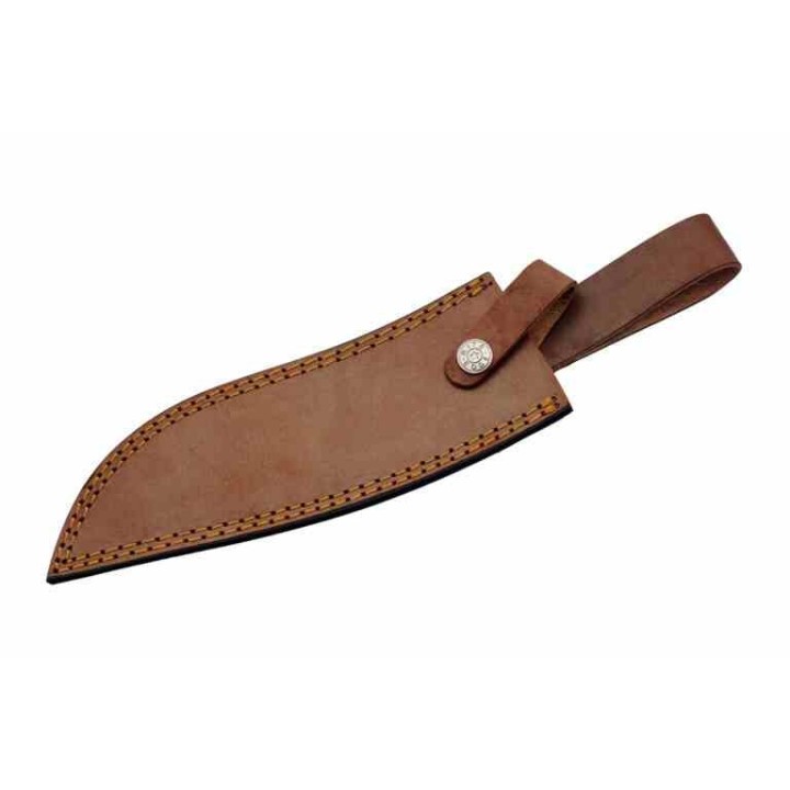 Couteau Kukri Lame Acier Inoxydable Manche Résine et Turquoise Étui Cuir PA203530 - Livraison Gratuite