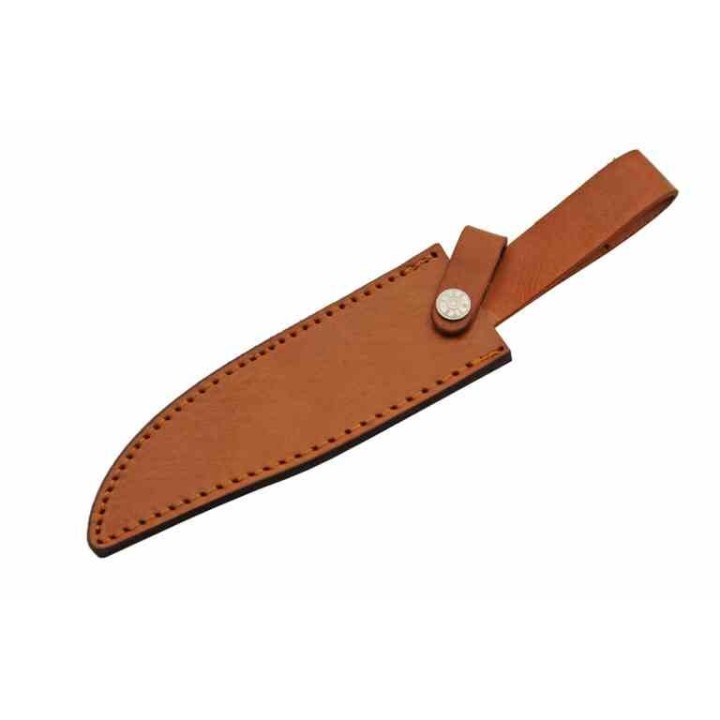 Couteau Bowie Turquoise Lame Acier Inoxydable Manche Résine Étui Cuir PA3451 - Livraison Gratuite