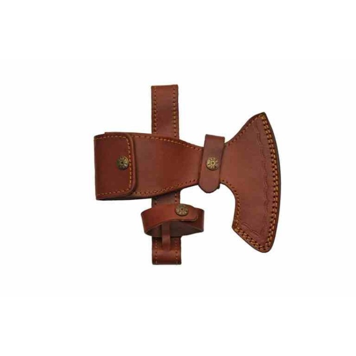 Hache Wolf Hammer Lame Acier Carbone Manche Frêne Brûlé Style Viking Étui Cuir PA882462 -  Livraison Gratuite