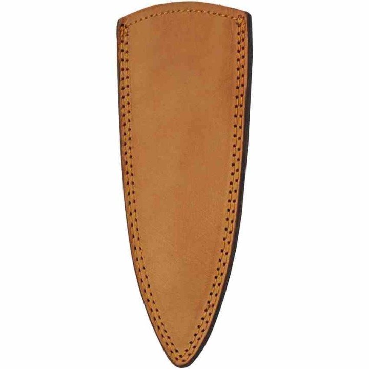 Couteau de Chasse Dague Lame Acier Damas 256 Couches Manche Bois Étui Cuir DM1371RD - Livraison Gratuite