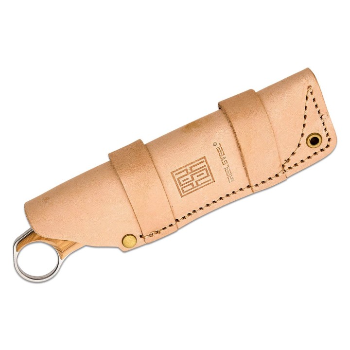 Couteau Real Steel Furrier Harpoon Lame Acier N690 Manche Olive Wood Etui Cuir RS3612W - Livraison Gratuite