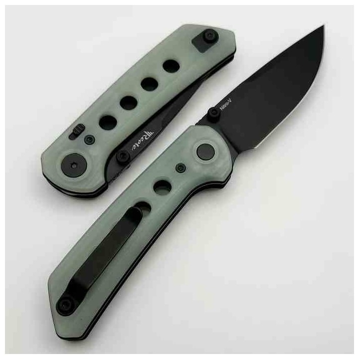 Couteau Reate PL-XT Jade Lame Acier Nitro-V Black Manche G10 Pivot Lock Clip REA135 - Livraison Gratuite