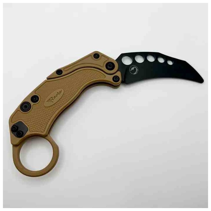Set de 2 Karambits Reate Knives EXO-K Button Lock Manche Purple Lame Acier N690 Clip + Trainer REA122 - Livraison Gratuite