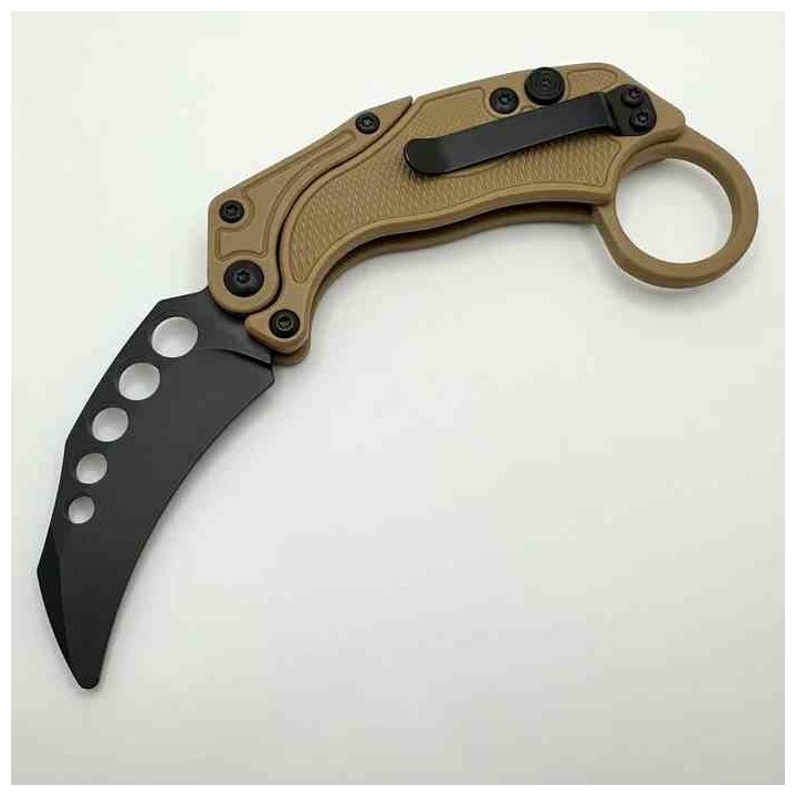 Set de 2 Karambits Reate Knives EXO-K Button Lock Manche Purple Lame Acier N690 Clip + Trainer REA122 - Livraison Gratuite