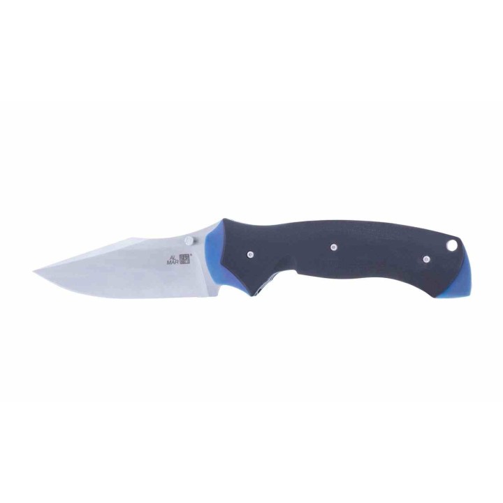 Couteau pliant Al Mar B-21 Rexroat Lame Acier D2 Manche G10 Noir Liner Lock Étui Cuir AMK4133 - Livraison Gratuite
