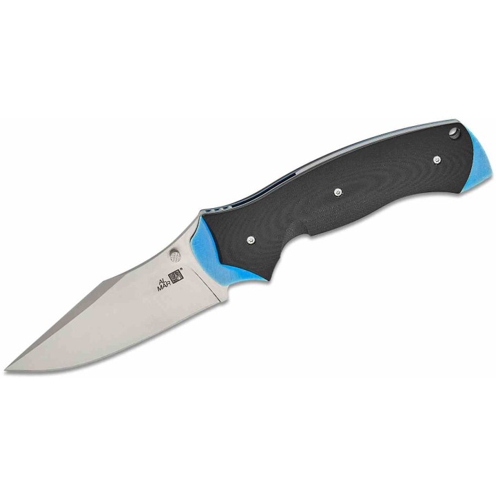 Couteau pliant Al Mar B-21 Rexroat Lame Acier D2 Manche G10 Noir Liner Lock Étui Cuir AMK4133 - Livraison Gratuite
