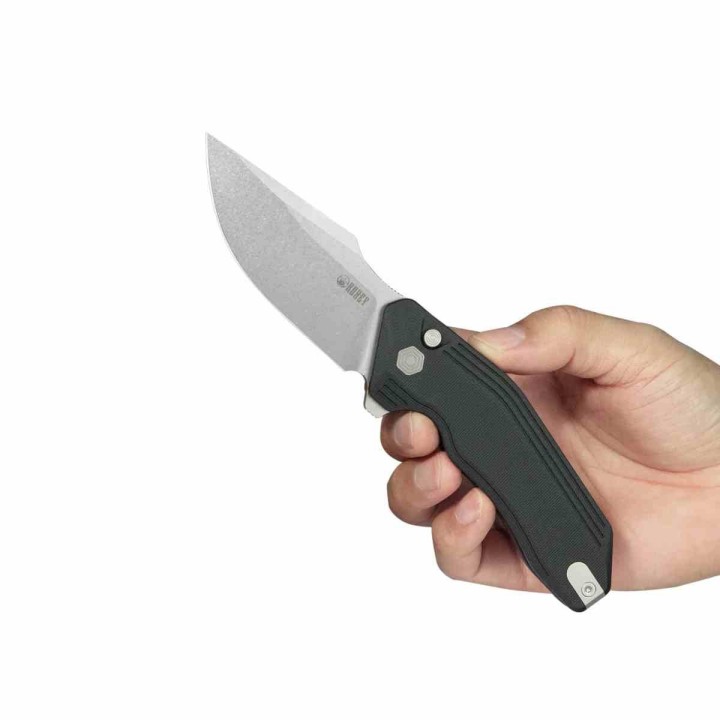 Couteau Kubey Basilisk Black Manche G10 Lame Tanto Acier 14C28N SW IKBS Button Lock Clip KUB391A - Livraison Gratuite
