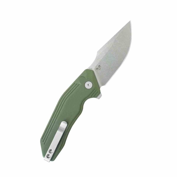 Couteau Kubey Basilisk OD Green Manche G10 Lame Tanto Acier 14C28N SW IKBS Button Lock Clip KUB391B - Livraison Gratuite