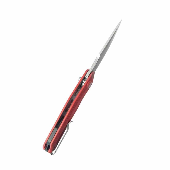 Couteau Kubey Basilisk Red Manche G10 Lame Tanto Acier 14C28N SW IKBS Button Lock Clip KUB391E - Livraison Gratuite
