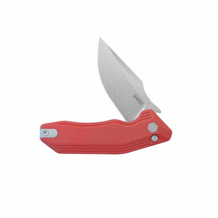 Couteau Kubey Basilisk Red Manche G10 Lame Tanto Acier 14C28N SW IKBS Button Lock Clip KUB391E - Livraison Gratuite