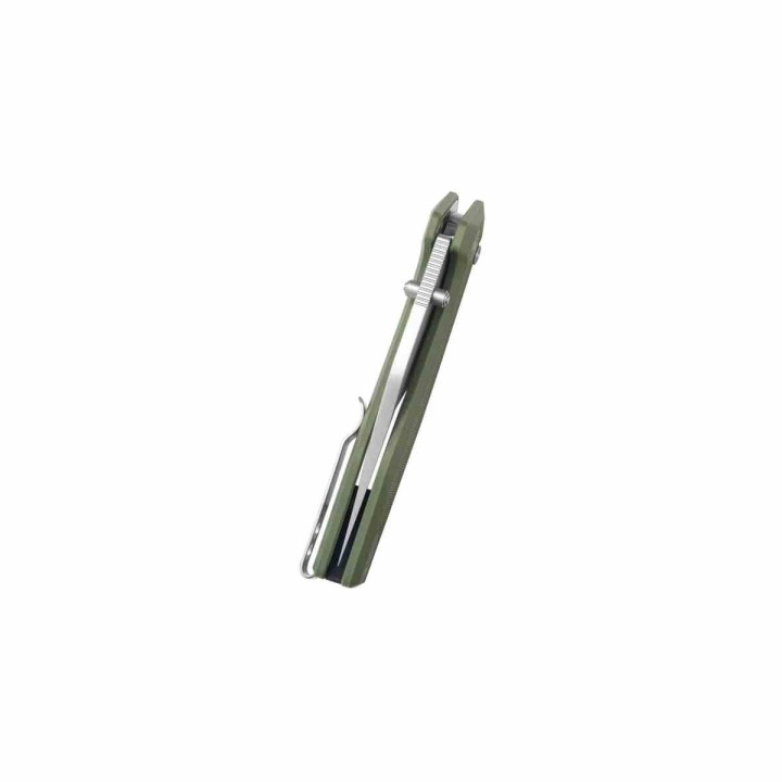 Couteau Kubey Hades Green Lame Wharncliffe Acier 14C28N, Manche G10 IKBS Button Lock Clip KUB394B - Livraison Gratuite