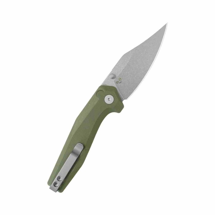 Couteau Kubey Hades Green Lame Wharncliffe Acier 14C28N, Manche G10 IKBS Button Lock Clip KUB394B - Livraison Gratuite