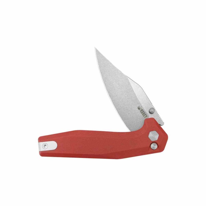 Couteau Kubey Hades Red Lame Wharncliffe Acier 14C28N Manche G10 IKBS Button Lock Clip KUB394D - Livraison Gratuite