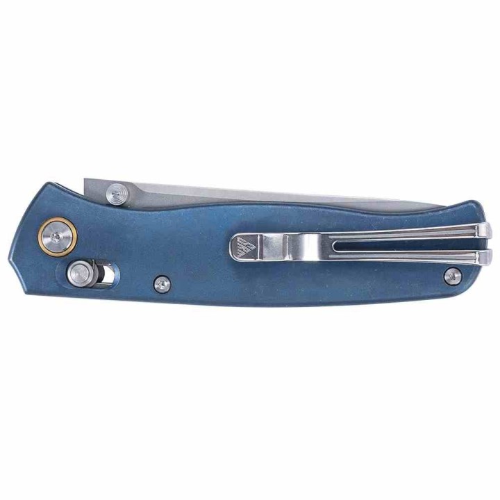Couteau SRM Medal 255L-TE2 Blue Lame Acier 140Cr Laminé Manche Titane TC4 Bleu Ambi-Lock Clip SRM255LTE2 - Livraison Gratuite