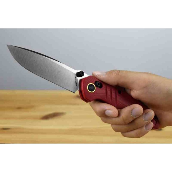 Couteau Vosteed Corsair Red Lame Acier Nitro-V Manche G10 Crossbar Lock Clip VOSA0805 - Livraison Gratuite