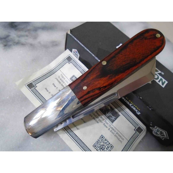 Couteau Bear & Son 2180R Barlow Lame Sheepsfoot Acier Carbone Manche Palissandre SlipJoint Made USA BC2180R - Livraison Gratuite