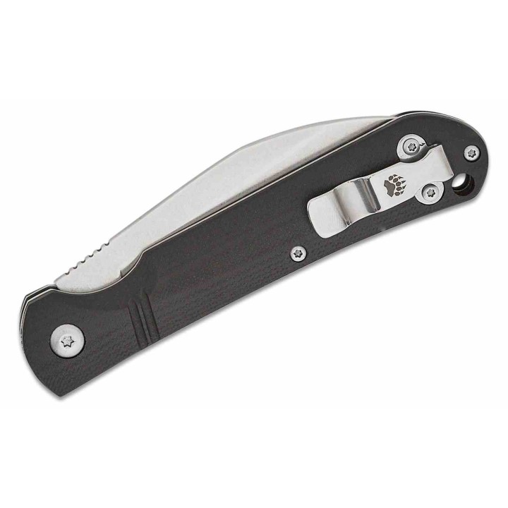 Couteau Bear & Son 484GB Black Lame Wharncliffe Acier D2 Manche G10 Noir Slipjoint USA BC484GB - Livraison Gratuite