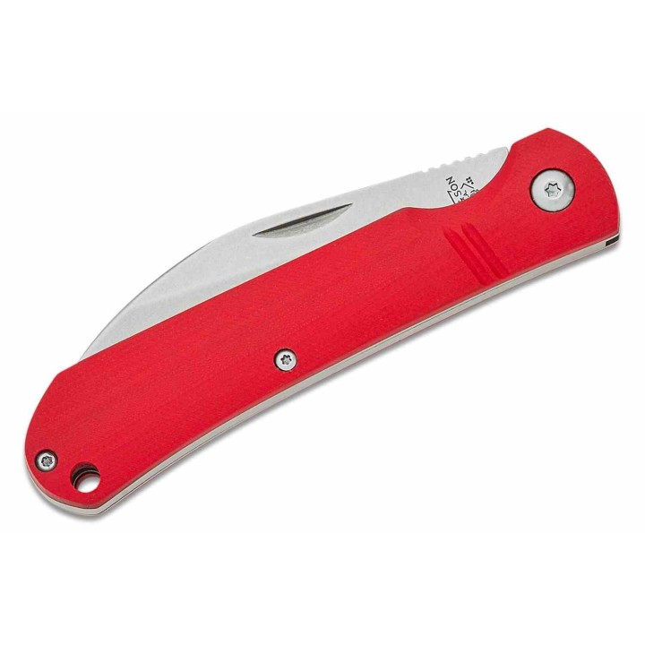 Couteau Bear & Son 484GR Red Lame Wharncliffe Acier D2 Manche G10 Slipjoint USA BC484GR - Livraison Gratuite