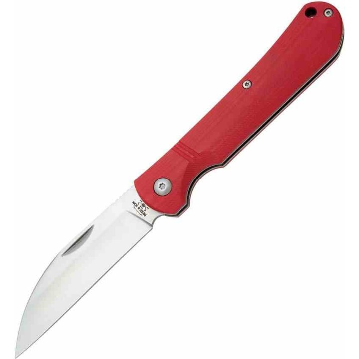 Couteau Bear & Son 484GR Red Lame Wharncliffe Acier D2 Manche G10 Slipjoint USA BC484GR - Livraison Gratuite
