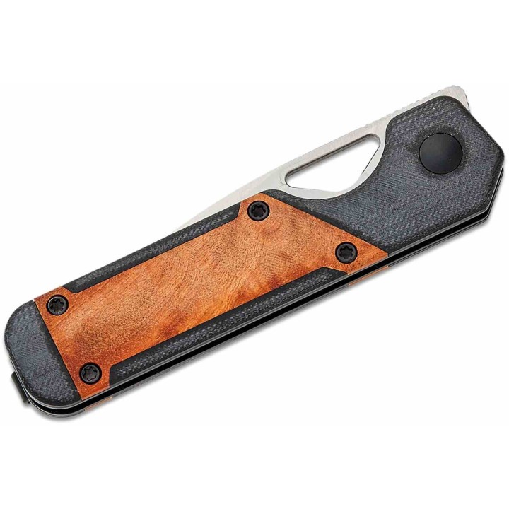 Couteau Kizer Mini Militaw Mkuruti Lame Acier Nitro-V Manche G10 Noir/Bois Clip Linerlock KIV3634SA4 - Livraison Gratuite