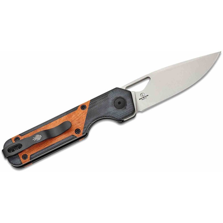 Couteau Kizer Mini Militaw Mkuruti Lame Acier Nitro-V Manche G10 Noir/Bois Clip Linerlock KIV3634SA4 - Livraison Gratuite