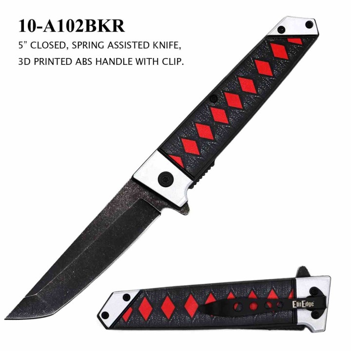 Lot de 5 Couteaux Tanto Elitedge EE10A102XX A/O Lame Tanto Acier 420C Manche Nylon Linerlock Clip - Livraison Gratuite