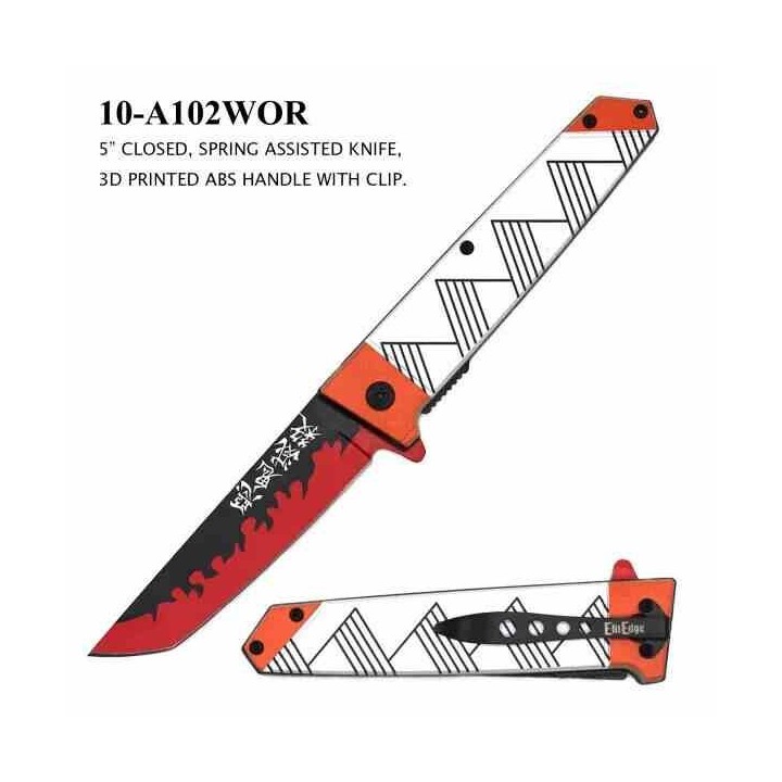 Lot de 5 Couteaux Tanto Elitedge EE10A102XX A/O Lame Tanto Acier 420C Manche Nylon Linerlock Clip - Livraison Gratuite