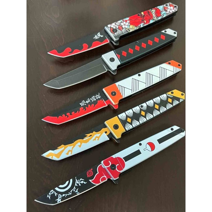Lot de 5 Couteaux Tanto Elitedge EE10A102XX A/O Lame Tanto Acier 420C Manche Nylon Linerlock Clip - Livraison Gratuite