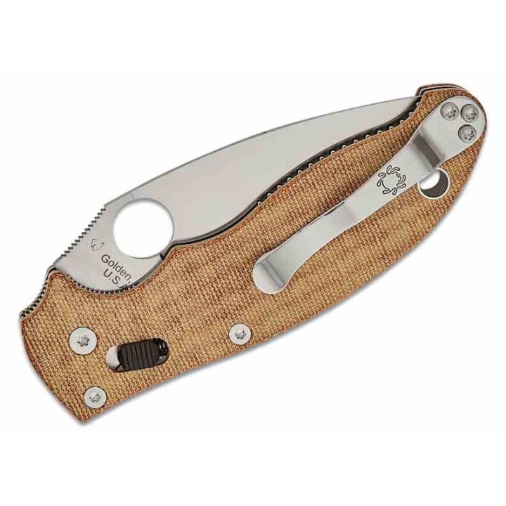 Couteau Spyderco Manix 2 Brown Lame Acier CRU-WEAR Manche Micarta Made USA SC101MPCW2 - Livraison Gratuite