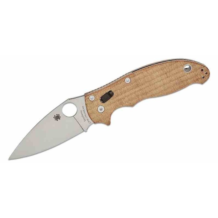 Couteau Spyderco Manix 2 Brown Lame Acier CRU-WEAR Manche Micarta Made USA SC101MPCW2 - Livraison Gratuite