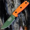 Couteau ESEE Model 3 Acier Carbone 1095 Manche Orange G-10 Made USA NO SHEATH ES3SKOOD - Livraison Gratuite