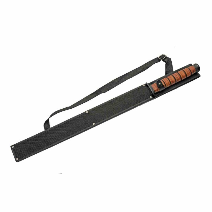 Katana Épée de Combat Tactique Lame Tanto Acier Inoxydable Manche Cuir Etui Nylon PA926969 - Livraison Gratuite