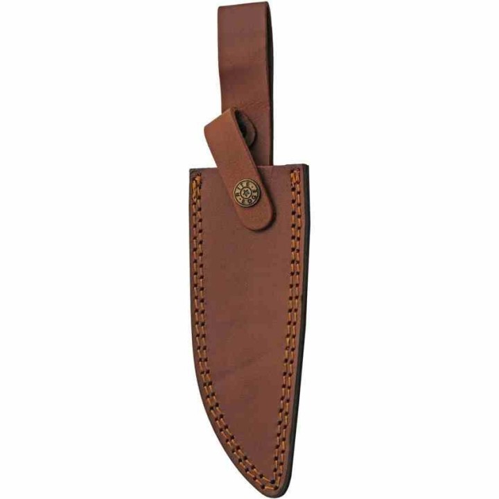 Couteau de Chasse Bowie Lame Acier Inox Manche Cuir Étui Cuir PA203469 - Livraison Gratuite
