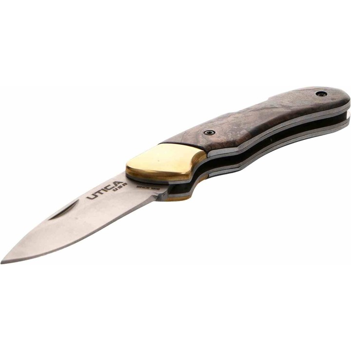 Couteau Utica Original II Lame Acier 8Cr13MoV Manche Alu Camo Lockback Étui Nylon UTK911416CP - Livraison Gratuite