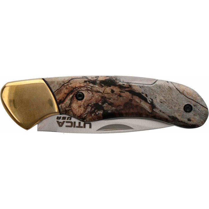 Couteau Utica Original II Lame Acier 8Cr13MoV Manche Alu Camo Lockback Étui Nylon UTK911416CP - Livraison Gratuite