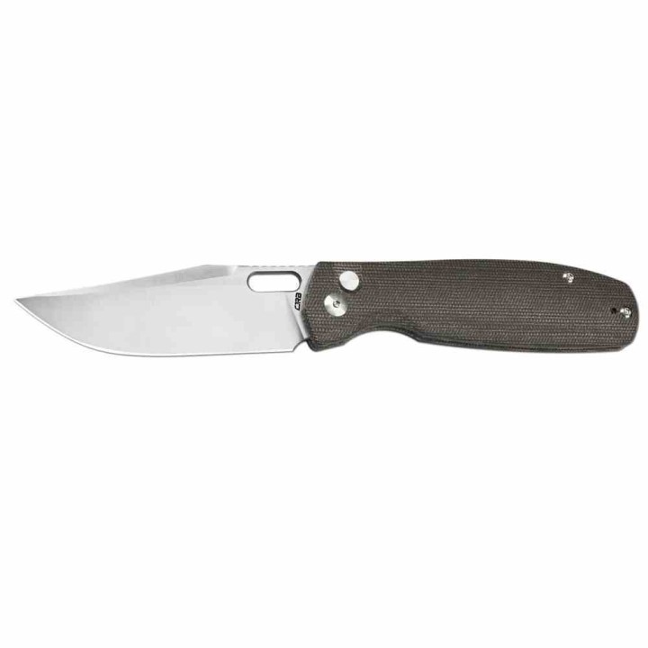 Couteau Pliant CJRB Prado OD Lame Acier AR-SFII Manche Micarta IKBS Button Lock Clip J1936BODG - Livraison Gratuite