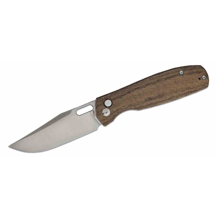 Couteau Pliant CJRB Prado OD Lame Acier AR-SFII Manche Micarta IKBS Button Lock Clip J1936BODG - Livraison Gratuite